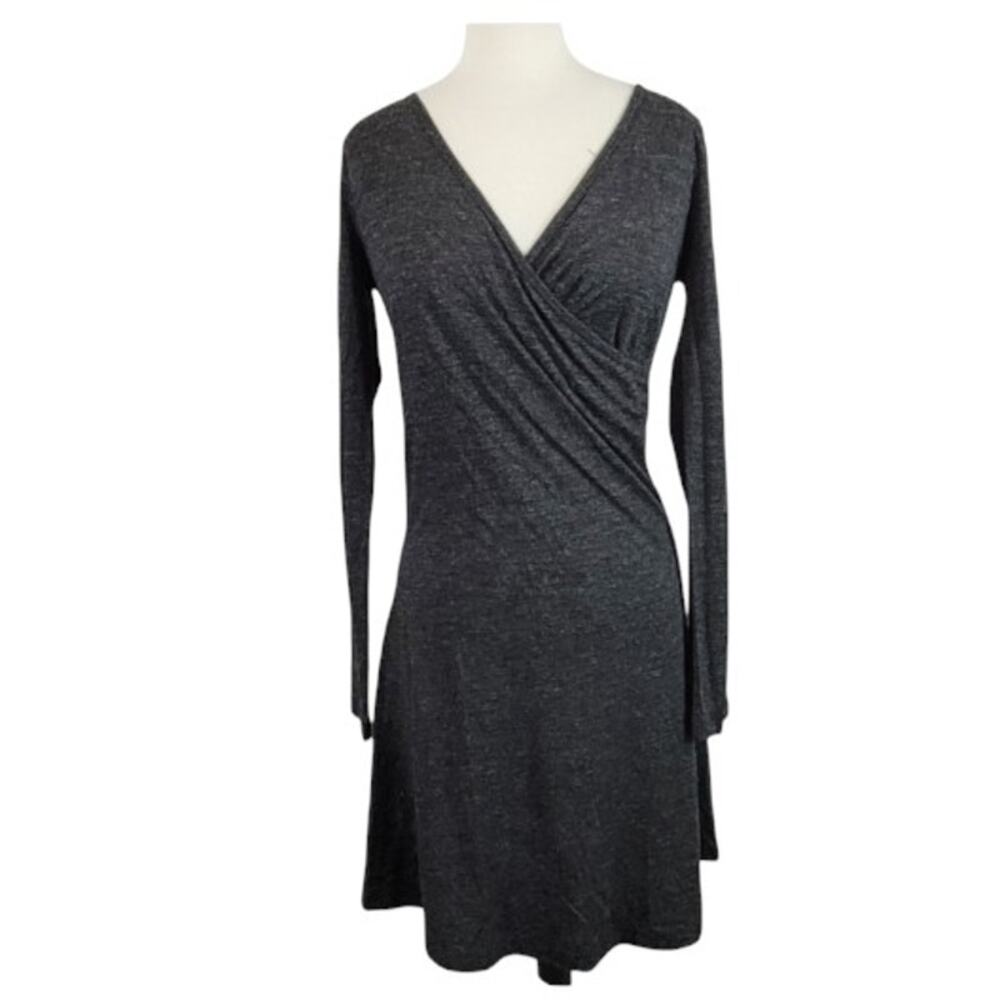 Prana Nadia Dress Grey S Wrap Long Sleeve